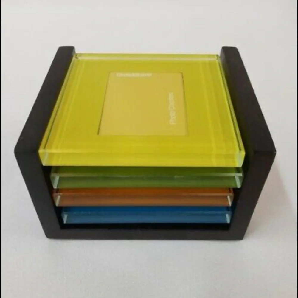 CRATE & BARREL GLASS PHOTO AND ART COASTERS